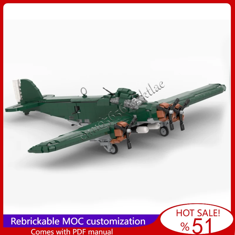 

1830PCS MOC WWII Series SM.79 Medium Bomber Model Model Building Blocks DIY Brick Creative Assembly Toys For Kids Festival Gifts