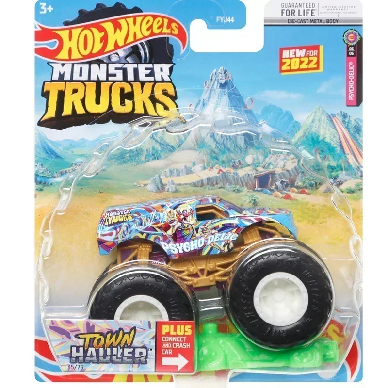 Oryginalny Hot Wheels samochód 1/64 Monster Truck Dargbus Bigfoot Mega Wrex Bone Sharker wąż zabawka gryzak dla chłopców kolekcja dla dzieci prezent