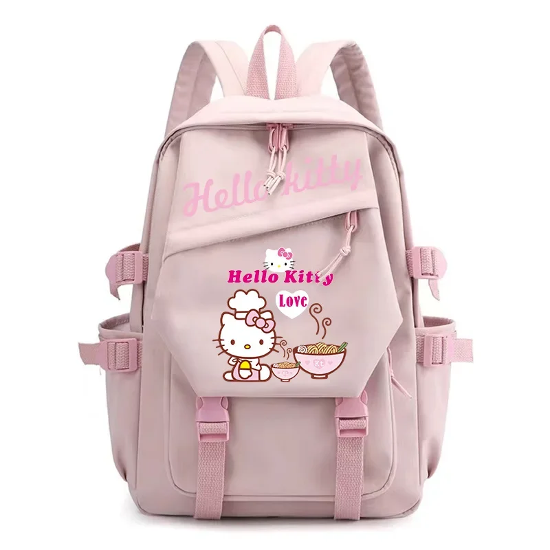 Sanrio Hellokitty Nieuwe Student Schooltas Bedrukt Schattige Cartoon Lichtgewicht En Grote Capaciteit Computer Canvas Rugzak