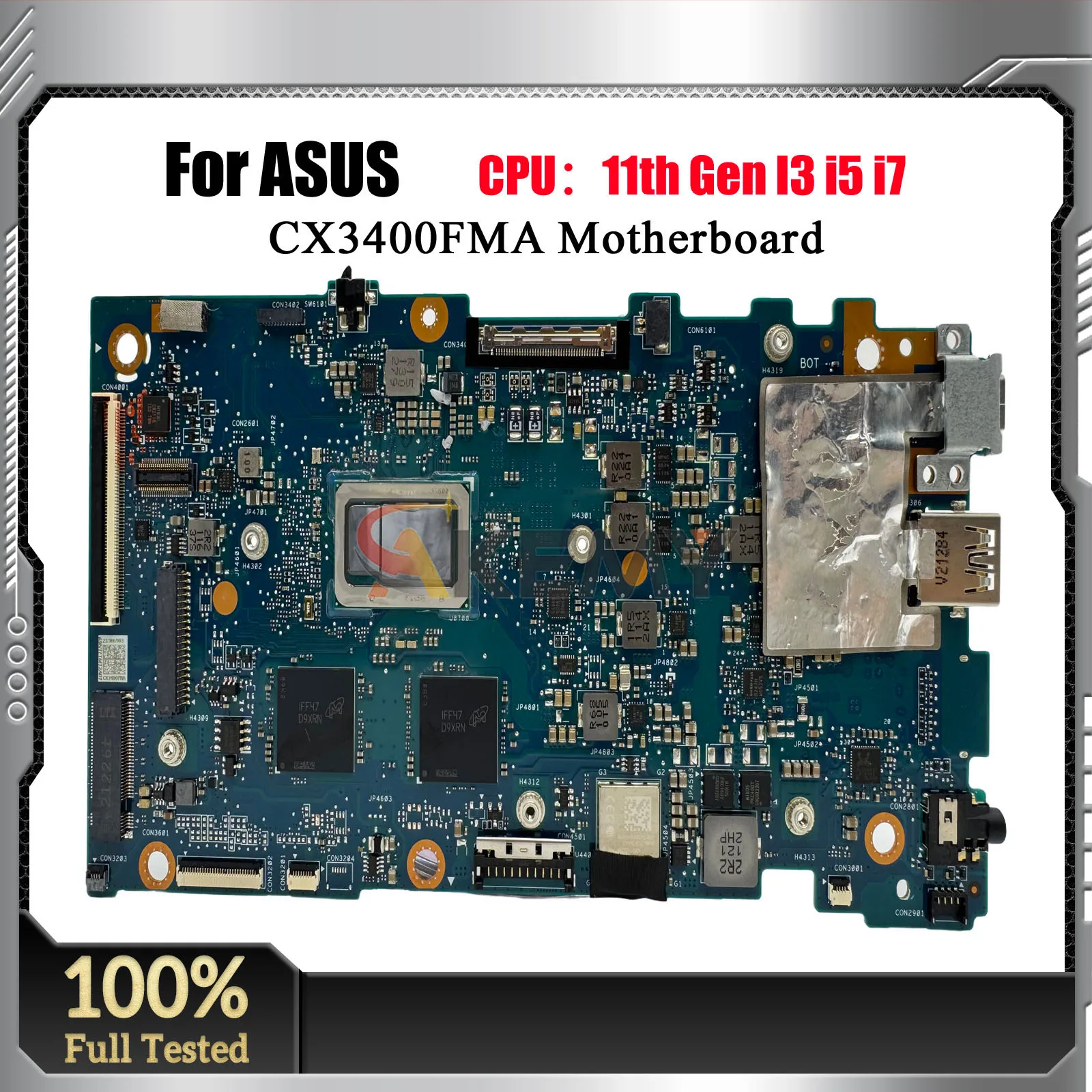 CX3400FMA Laptop Motherboard For ASUS Chromebook Plus CX3 CX3400F CX3400FMA Mainboard With 11th Gen I3 i5 i7 stk 100% tests OK