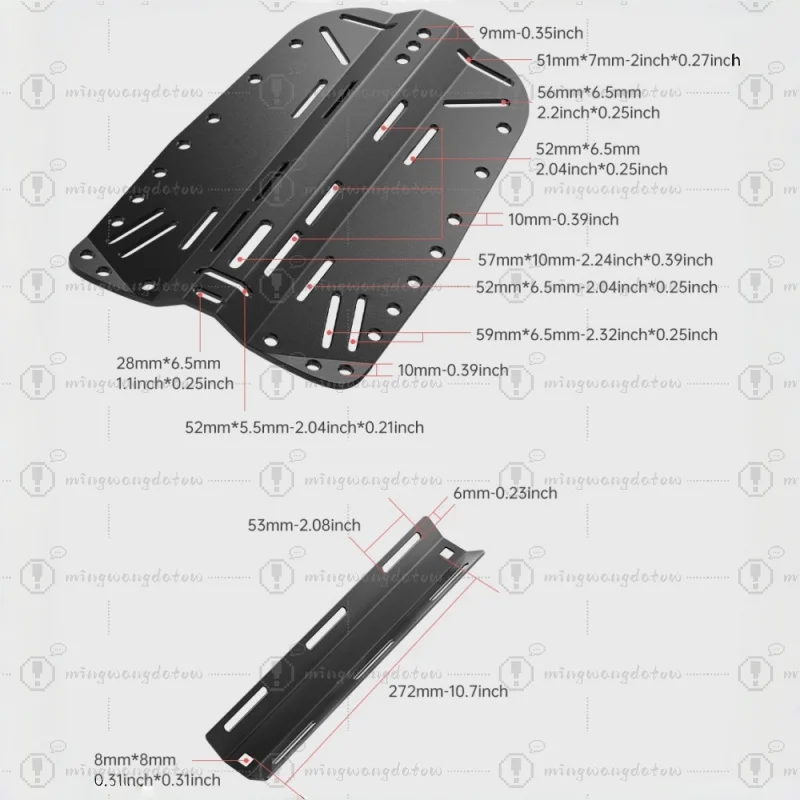 High-Quality Aluminum Diver BCD plate Equipment One-Piece Molding Tech Scuba Diving Technical Backplate view 3