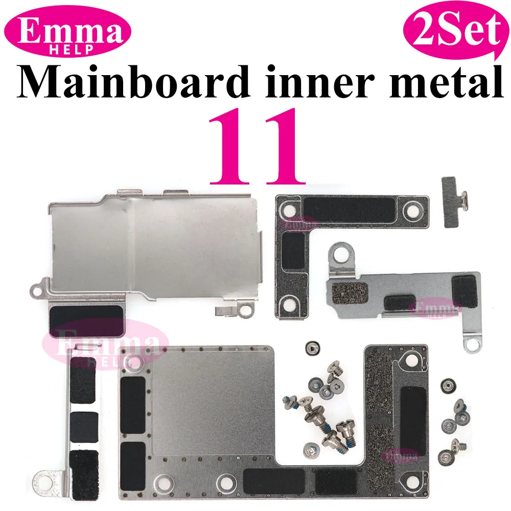 2Sets Inner Metal Parts Bracket Holder Clip Parts For iPhone 11 Pro Max 12 13 XS XR X Mainboard Cover inner Iron with Screws