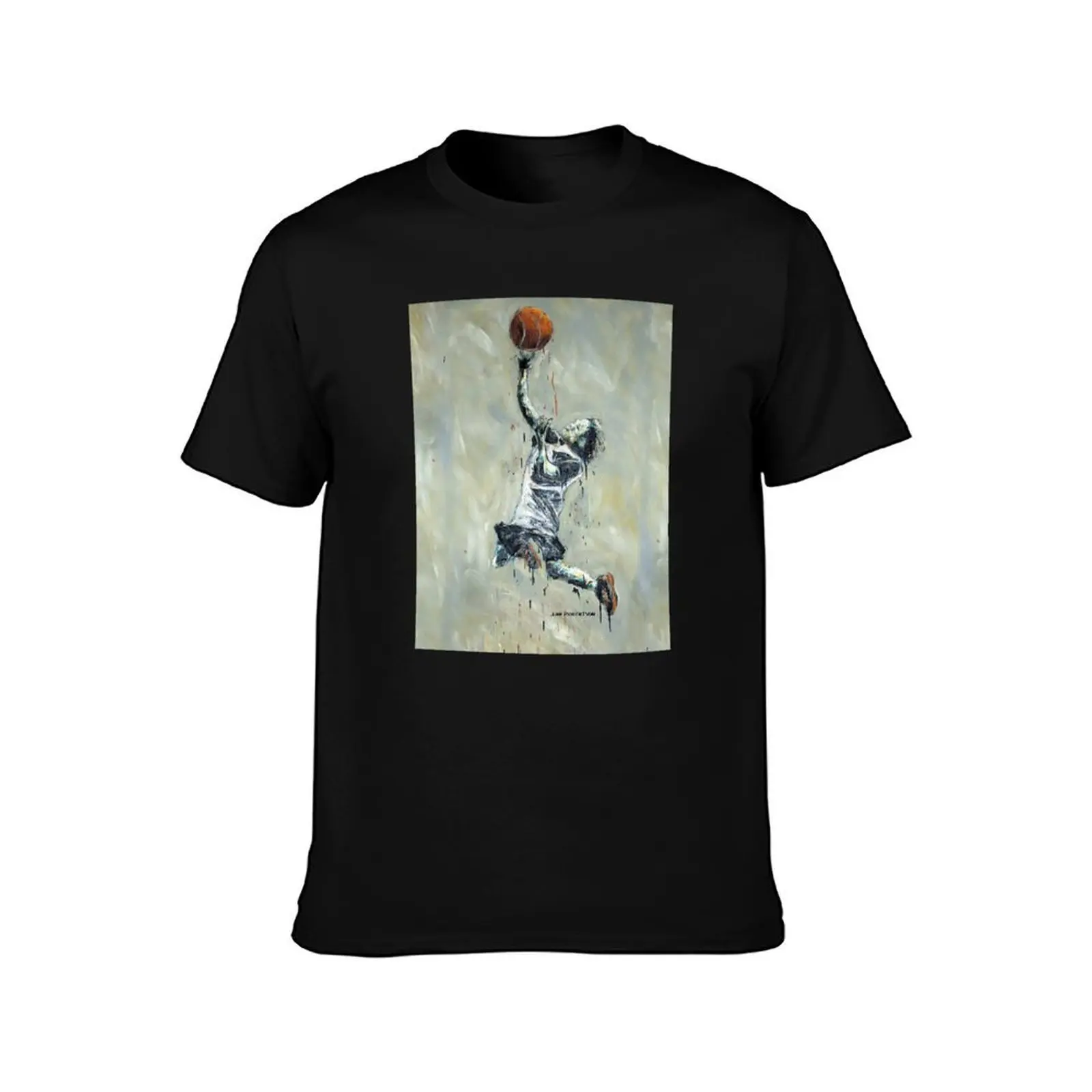 Basketball Player Layup Shot T-Shirt Dry Fit Athletic Short Sleeve Shirt T-Shirt