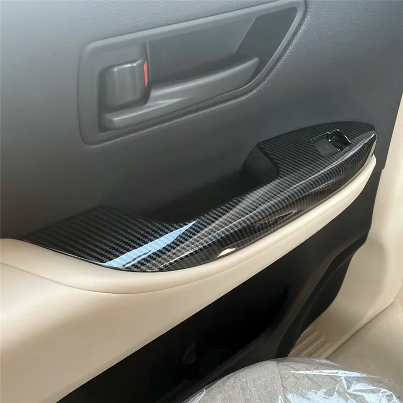 

Для Toyota Land Cruiser LC300 2022 2023, подлокотник для двери, подъемник для окна, отделка, украшение-АБС-карбон
