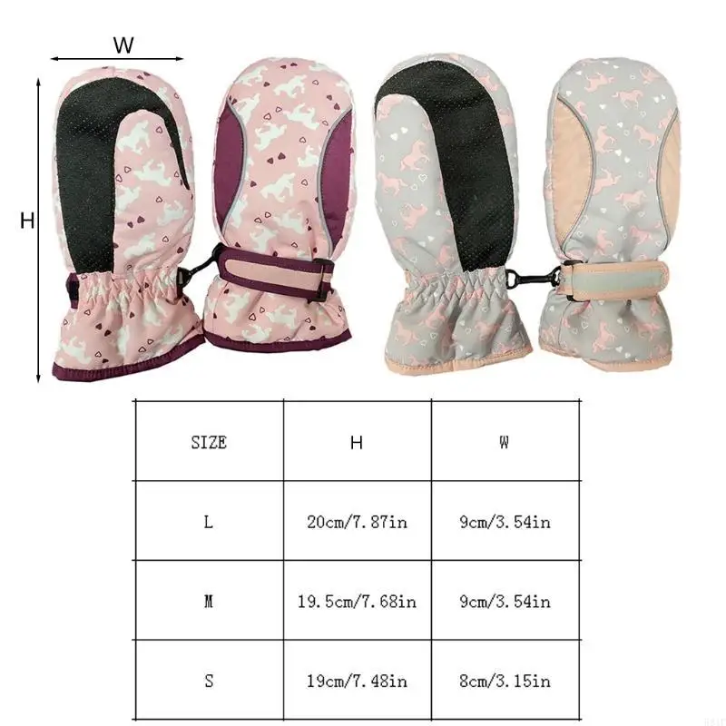 581F Sarung Tangan Anak Perempuan Laki-laki Sarung Tangan Ski Anak-anak Sarung Tangan Ski Tebal Hangat untuk Sarung Tangan Tahan