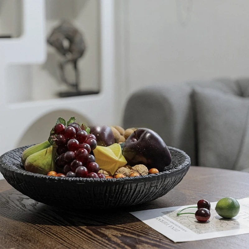 Wabi Sabi retro dried fruit basin living room coffee table dining room bar table top resin ornament home fruit plate model room