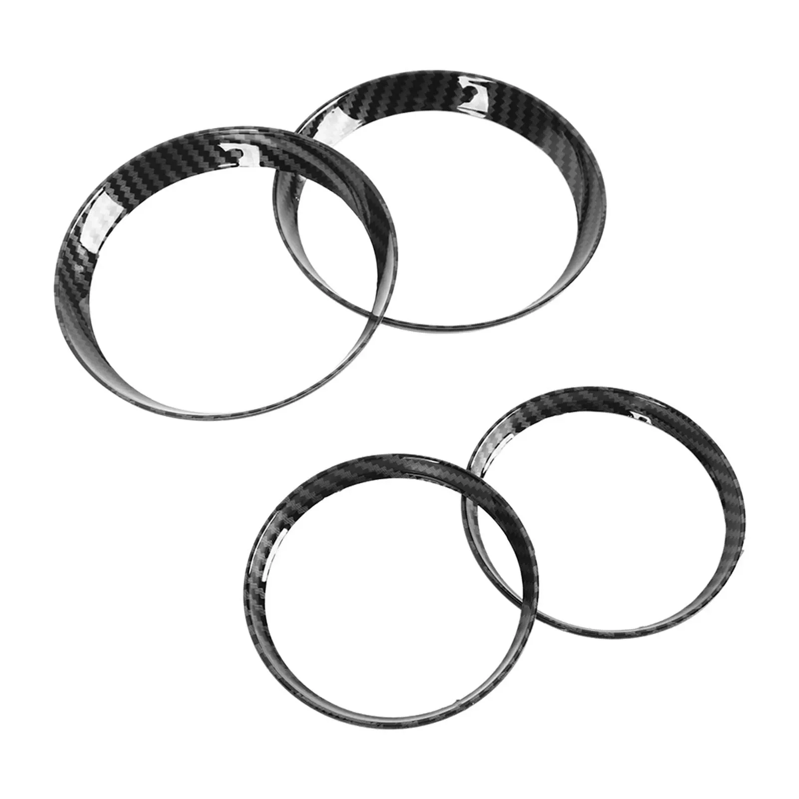 4Pcs/Set Car Air Vent Right Light A/C Outlet Trim Ring Cover Carbon Fiber Look for Mini Cooper R54 R56 Clubman R55 Crossover R60