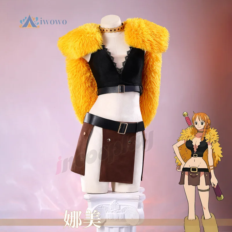 

Anime ‌Nami‌ Cosplay Costume OP Yellow coat top skirt Uniform Role play Women Suit Halloween Carnival Party Comic Con Outfit New