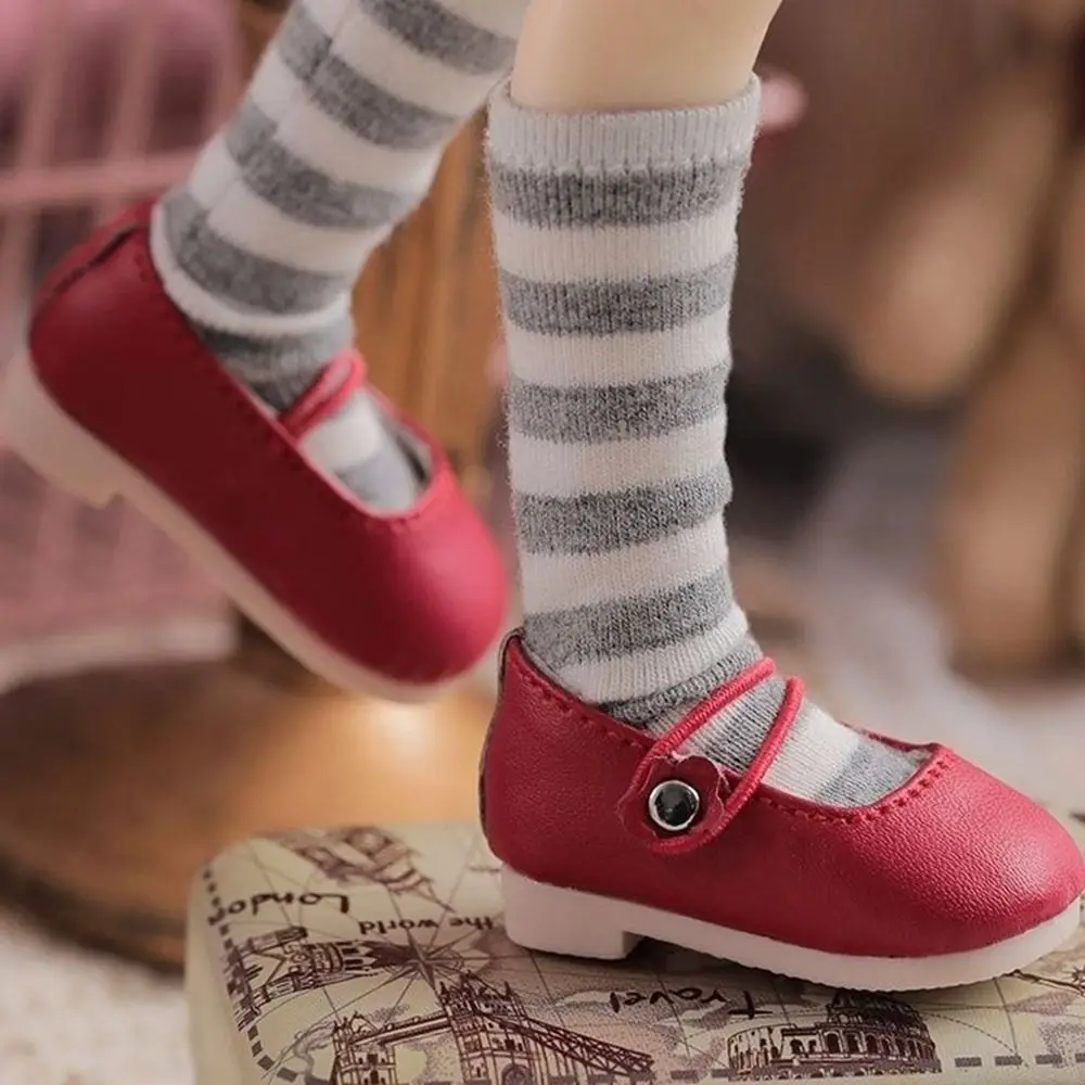 Fashion 30/45cm Doll PU Leather Shoes Princess Round Toe Shoes for 1/4 1/6 BJD Dolls DIY Play House Doll Shoes Accessories