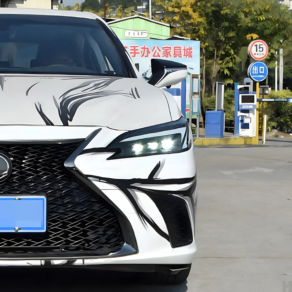 For Lexus ES 200, 260, 300 Models 2018-2024, Front Headlight Assembly Upgrade, 2025 LED Triple Lens Tool Accessories