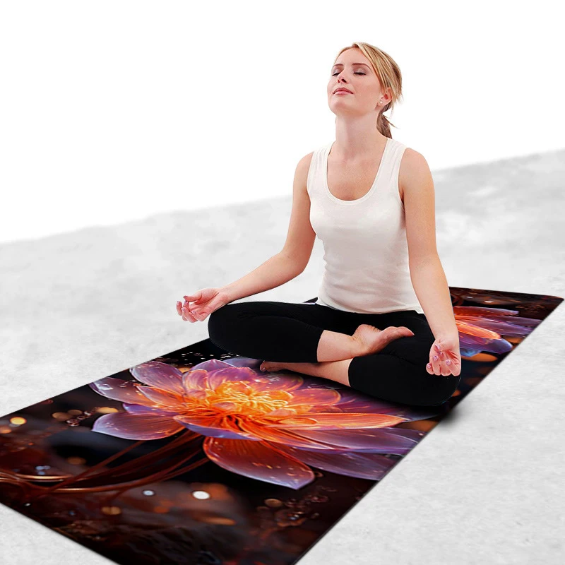 Crystal Lotus Carpet Spiritual Yoga Meditation Mat Bedroom Bedside Rugs Chakra Healing Cushion Astrology Tarot Card Pad Large