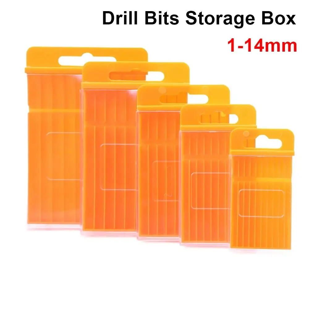 1Pcs Plastic Drill Bits Storage Box Orange Thickened Tool Parts Storage Case Pull-out Design Hardware Tool Box