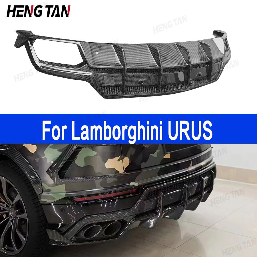 

High quality For Lamborghini URUS Dry Carbon Fiber Rear Lip Diffuser Back Bumper Spoiler Separator Body Kit