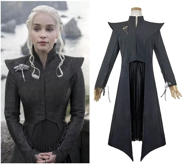 

Dragonmother Daenerys Targaryen Cosplay Suit A Song of Ice and Fire Black Costume Cape Cos Carnival Party Costume