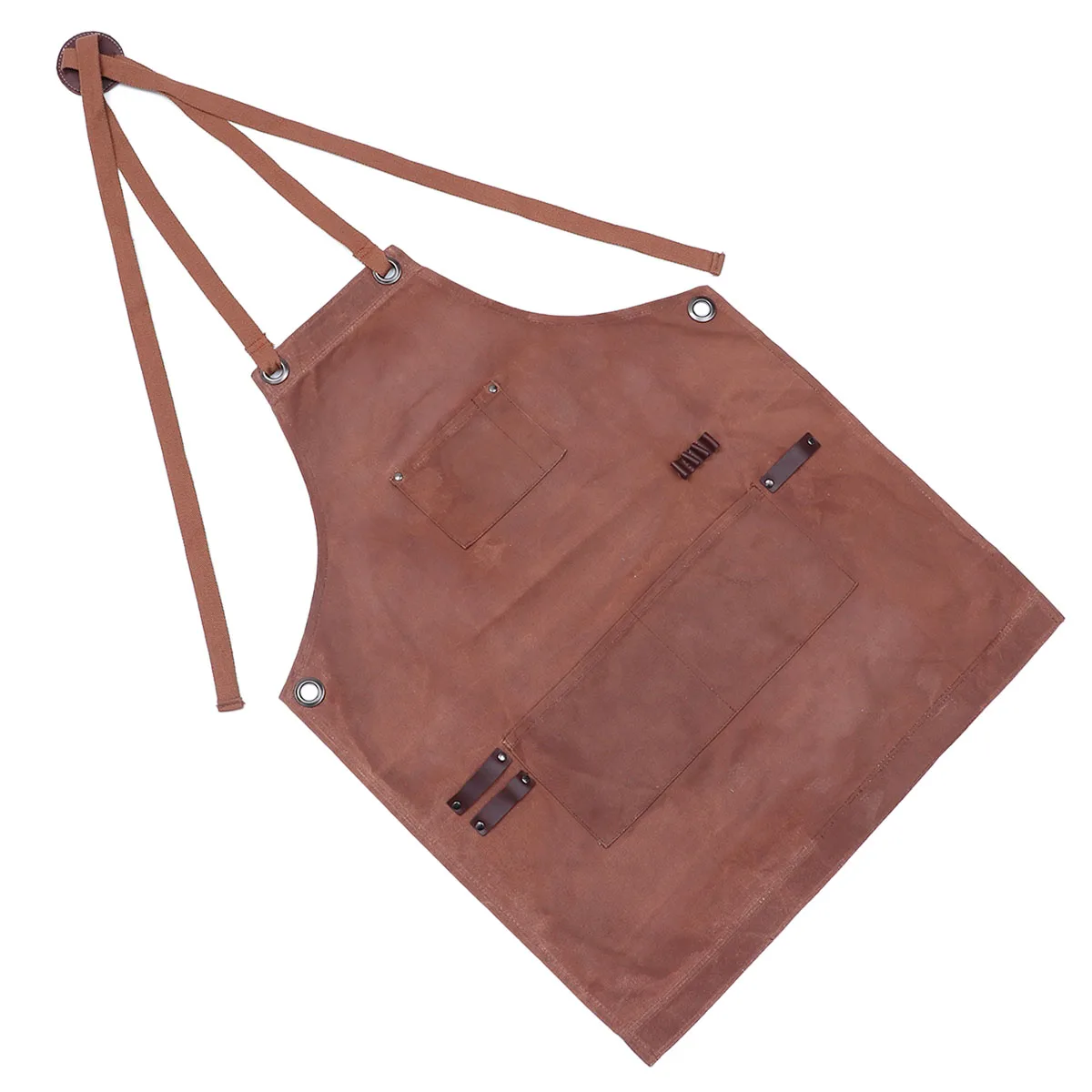 

Waxed Canvas Work Apron Durable Carpenter Electric Welding Shop Pockets Tool Storage Board