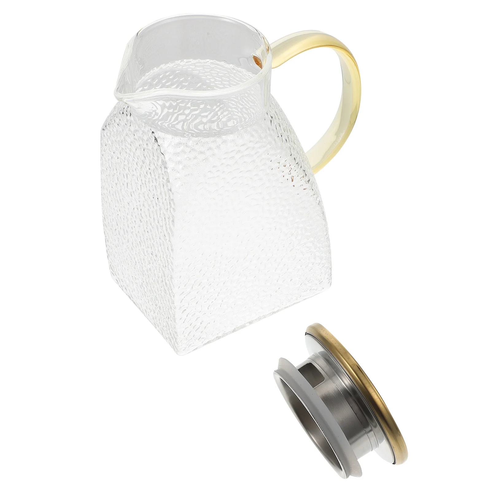 

1Pcs Glass Tea Pot Vertical Grain Surface Non Spill Design Heat Resistant Adorable Kitchenware Scented Tea Kettle