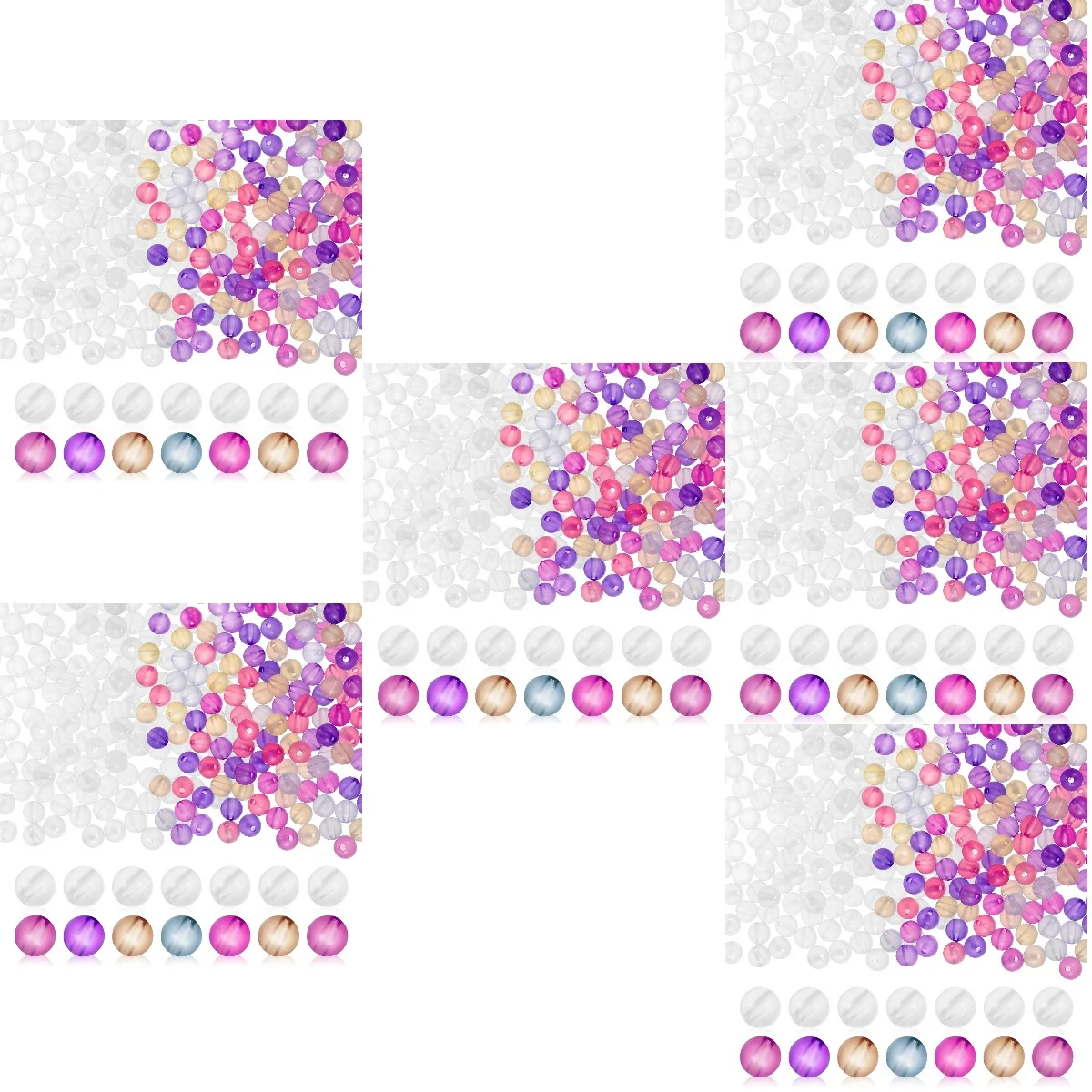 

6pcs 6 PCS Beads Uv Activated Color Changing Sun Spacer Light Colors Sunlight Bulk Solar