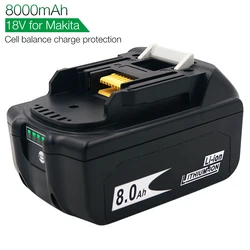 Neue version bl1860 bl1880b 18 v 8000mah li-ion wiederauf ladbarer akku für makita 18 v akku bl1840 bl1850 bl1830 bl1860b lxt