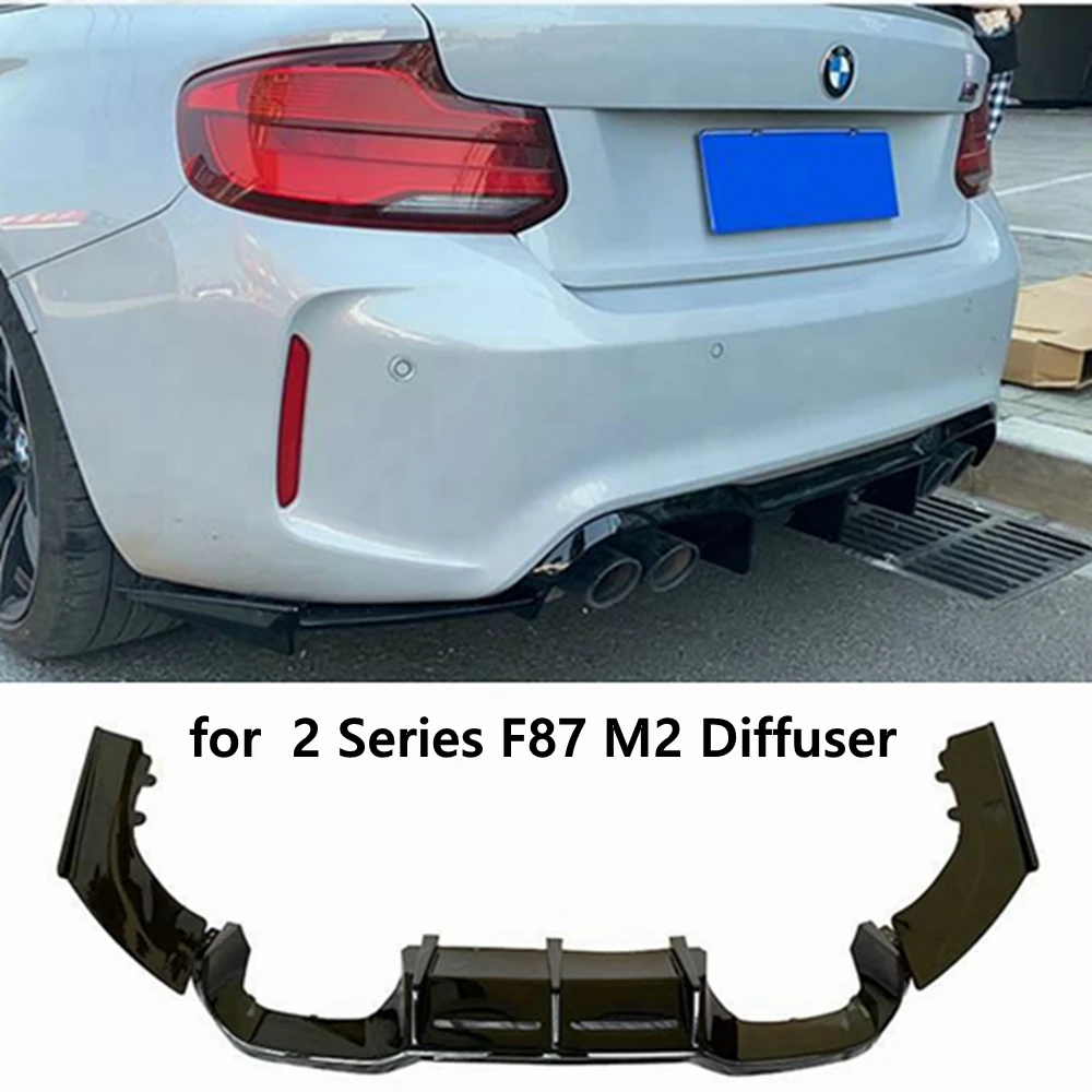 for BMW 2 Series F87 M2 M2C Competition 2016-2020 Rear Splitter Accessory ABS gloss black Car Rear Bumper Diffuser Spoiler Lip