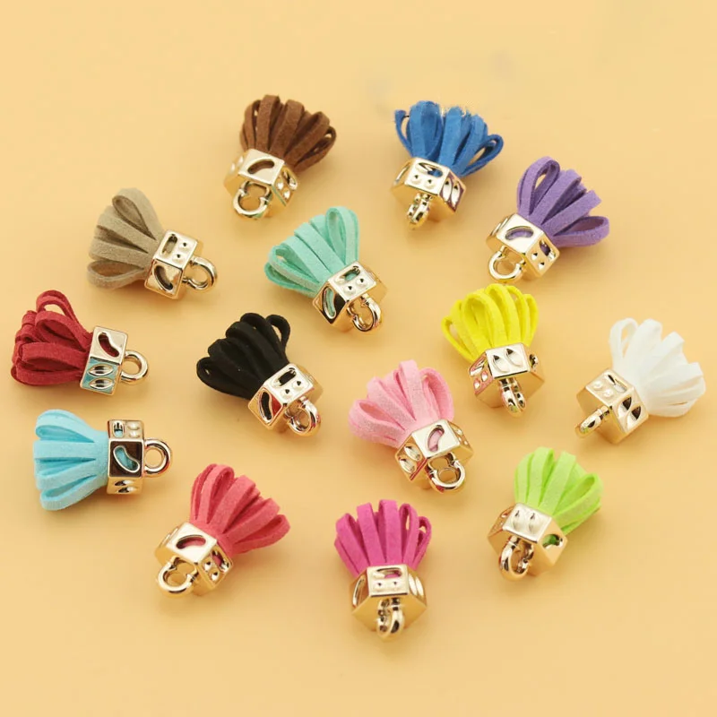 5/10Pcs 3CM Mini Tassels Leather Tassels Keychain Charms Tassels Handmade DIY Tassels Multicolored for Earring Jewelry Making