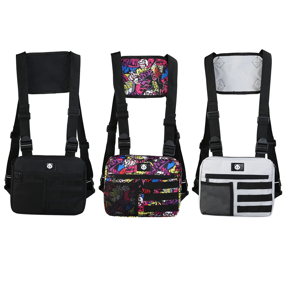 Men Waistcoat Bag Anti-Theft Oxford Molle Waist Pack Adjustable Multifunctional Portable Lightweight Outdoor Sports Accessories