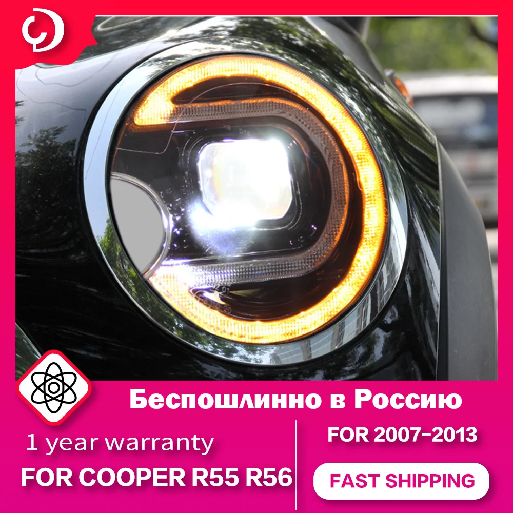 AKD Car Styling Headlights for Mini Cooper R55 R56 2007-2013 LED Headlight DRL Turn Signal Light Led Projector Auto Accessories