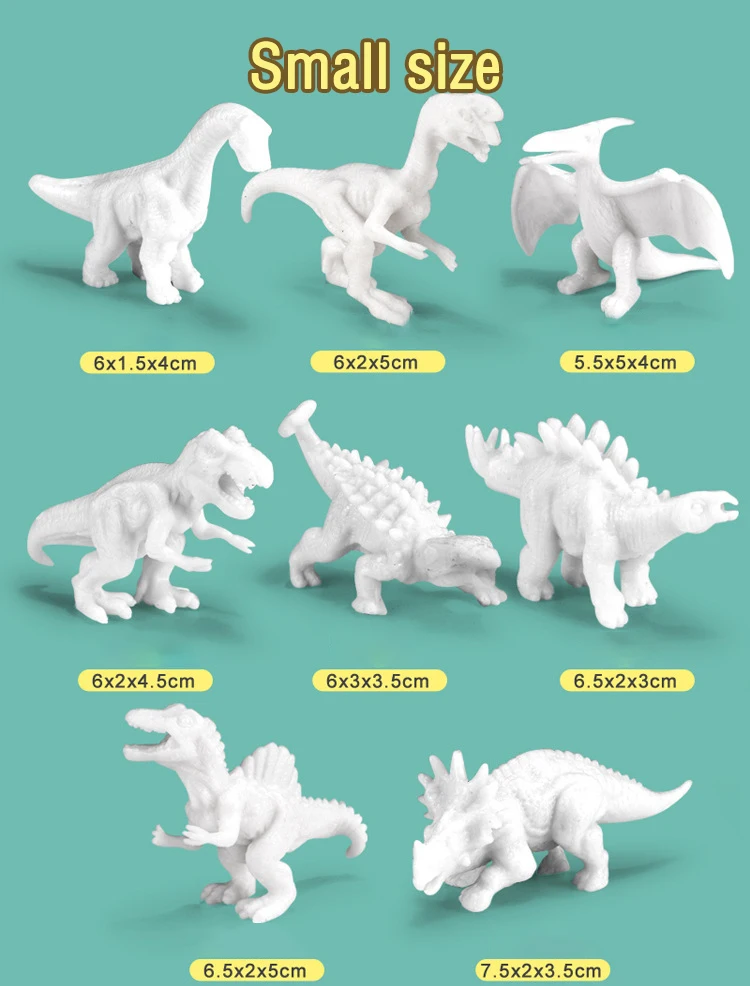 6 Stück/8 Stück, DIY-Dinosaurierspielzeug zum Ausmalen, weißes Graffiti-Modell, bemalbares Spielzeug, kreatives Füll-in-the-Blank-Puzzle-Spielzeug für Kinder, Geschenk – Detail 15