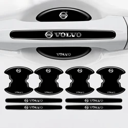 8Pcs Car Door Bowl Handle Protector Sticker Anti-scratch Trim Strip For Volvo RDESIGN XC60 XC90 S60 S80 S60L V40 V60 AWD V90 V70