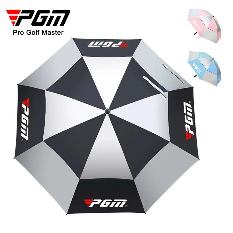 PGM-Guarda-chuva de golfe à prova de chuva de camada dupla, impermeável, material de fibra de vidro, primavera e verão, automático e manual, YS003