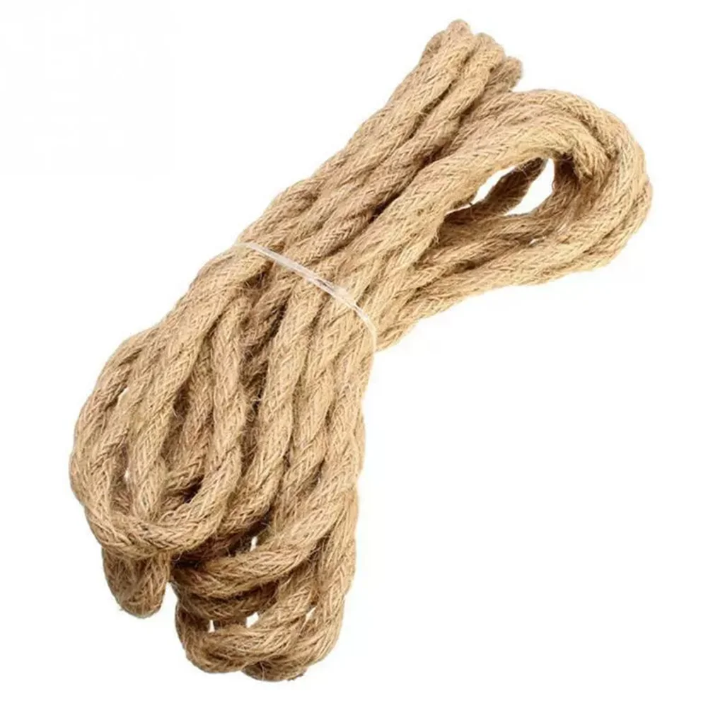 

5-метровый 2-жильный винтажный кабель из пеньковой веревки для светильников, электрический провод, витой кабель для DIY-ламп и подвесных светильников