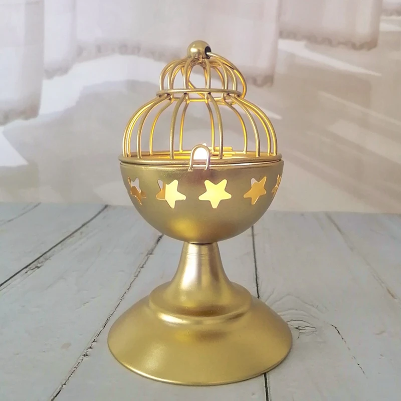 เชิงเทียนเทียนตกแต่งโคมไฟ Star Hollow Votive เทียนชาสําหรับงานแต่งงาน, ตารางกลางทนทาน