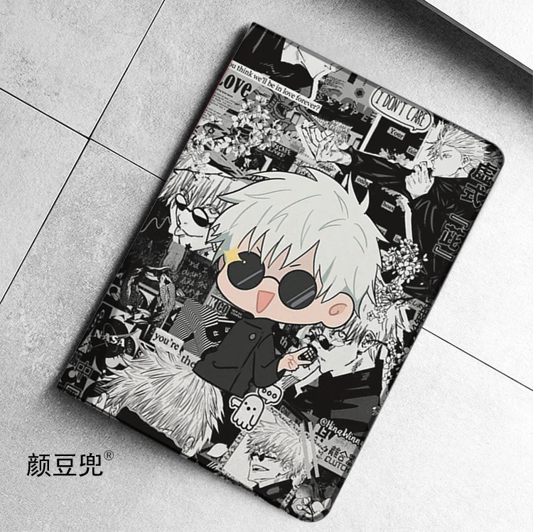 Gojo Satoru Anime Jujutsu Kaisen For Samsung Galaxy Tab A7 Lite 8.7 2021 Case S9 Plus Tri-fold stand Cover Galaxy Tab S6 Lite S8