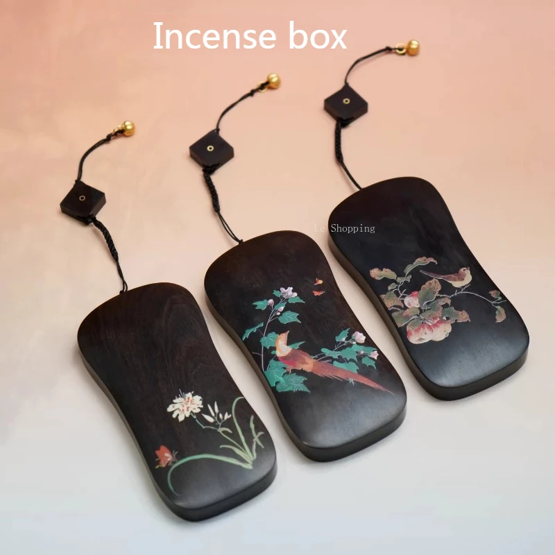 

Портативная коробка для благовоний из массива дерева, подставка для благовоний с цветным принтом, для дома, путешествий, офиса, гостиной, для хранения коротких палочек благовоний