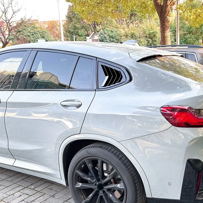 Car Rear Windows Triangle Louver Cover Sticker For BMW X4 G02 2018+ Car Windows Triangular Trim image 5