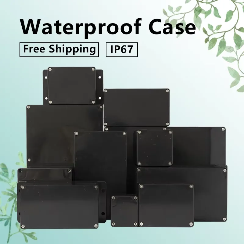 IP67 Black Waterproof Junction Box ABS Plastic Enclosure for Outdoor/Indoor Electronics & Electrical Projects