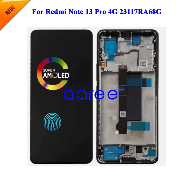 6.67' AMOLED Original  Display For Redmi Note 13 Pro 4G Poco M6 Pro 4G Display LCD Screen Touch Digitizer Assembly