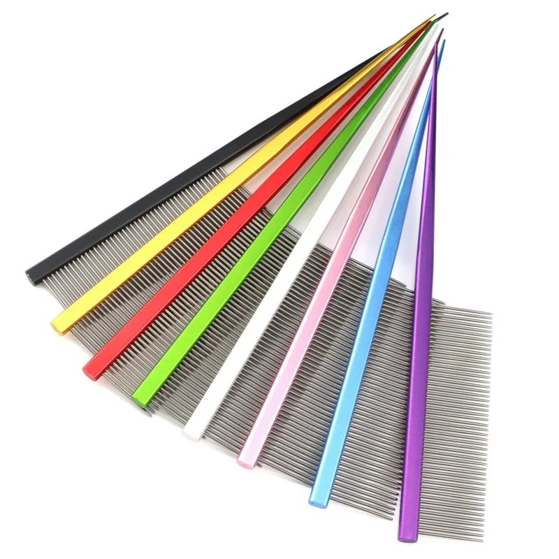 1Pcs Pet Pointed Tail Comb Styling Boundary Comb Pet Grooming Combs Aluminum Alloy Brush for Dogs Animals Hair Care Tools D0020A
