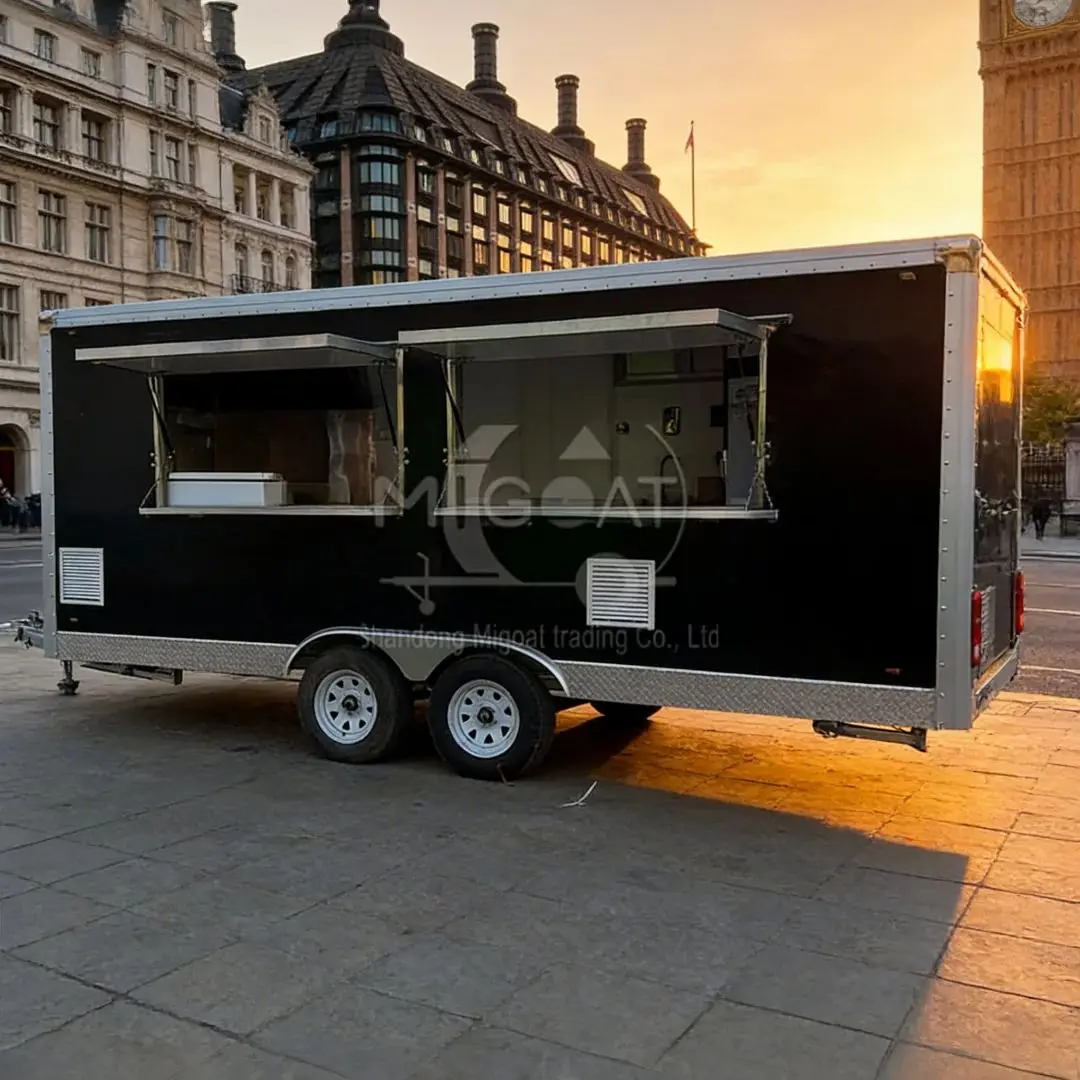 

Мобильный прицеп для еды, полностью оборудованный кухонный прицеп для закусок из нержавеющей стали, концессионный прицеп для общественного питания для уличного бизнеса