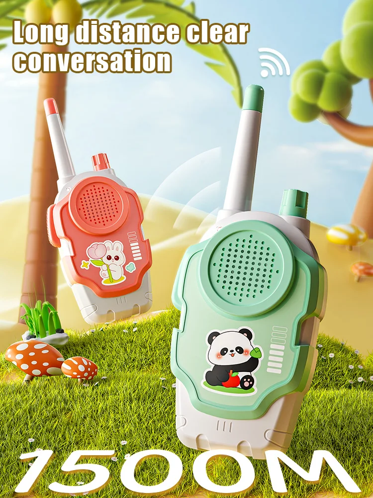 2Pcs Wallkie Talkie Toy 1500M Long-range Communication Children Radio Mobile  Phone Speaker Talking Toys For Kids Birthday Gift