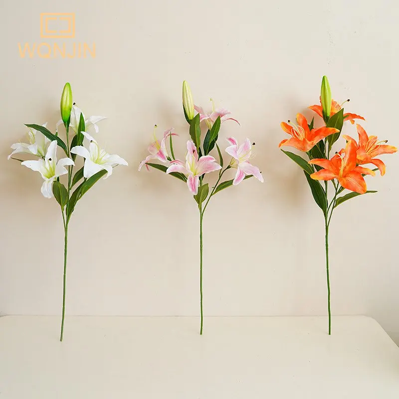 75 cm lange Lilie, künstliche Blumen, Party, Hochzeit, Brautstrauß, künstliche Pflanze für Wohnzimmer, Tisch, Zuhause, Garen-Dekoration, fühlt sich echt an – Detail 4