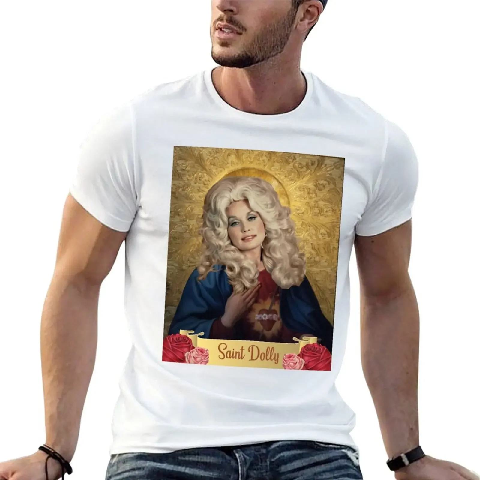 Awesome First Saint Dolly Parton Saint Dolly Cute Photographic T-Shirt animal prinfor boys new edition street wear men t shirt