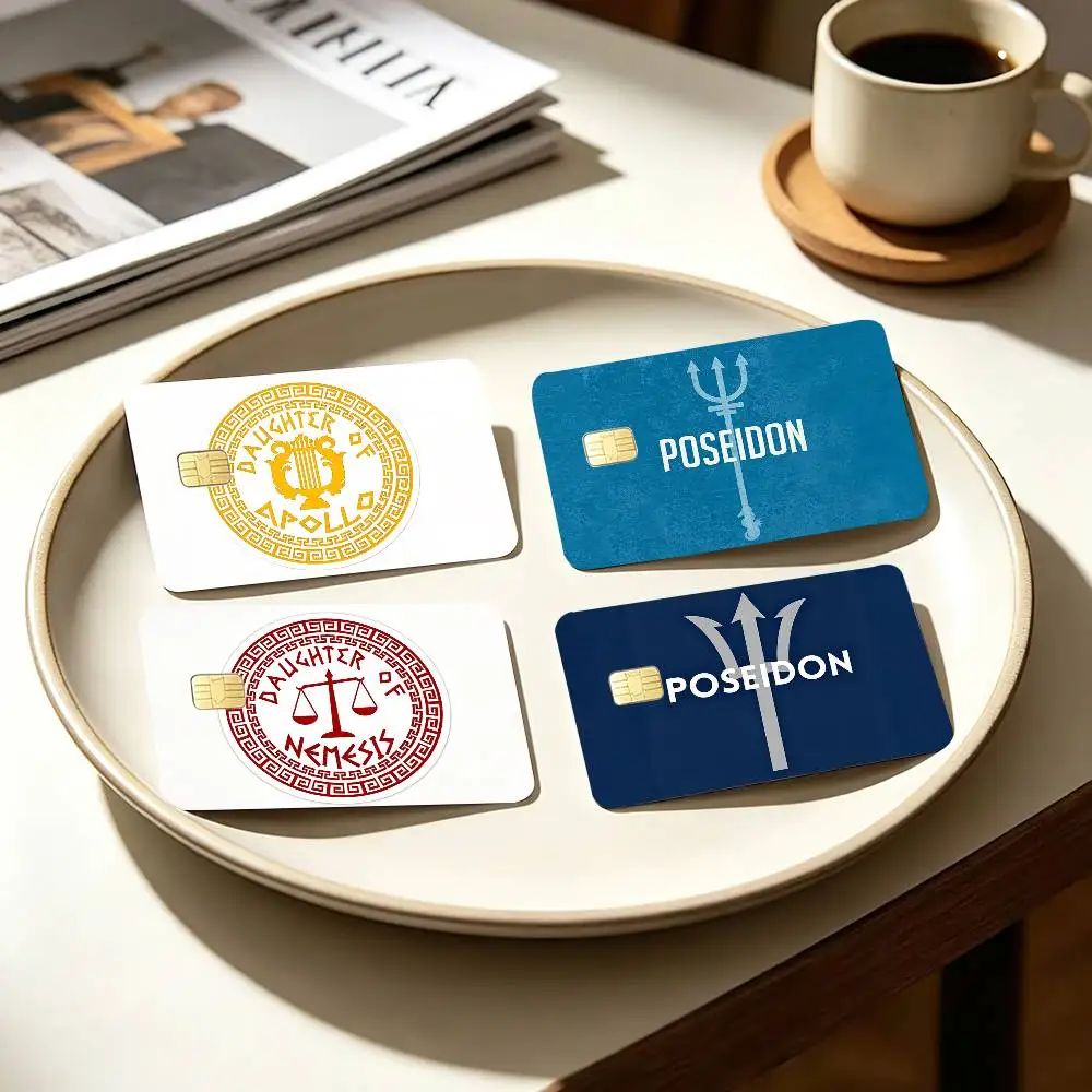 COOL S-Son D-Daughter of Poseidon Greek   4pcs 1Set Card Stickers Small Waterproof Chip 4PCS Card Sticker Anti-Scratch