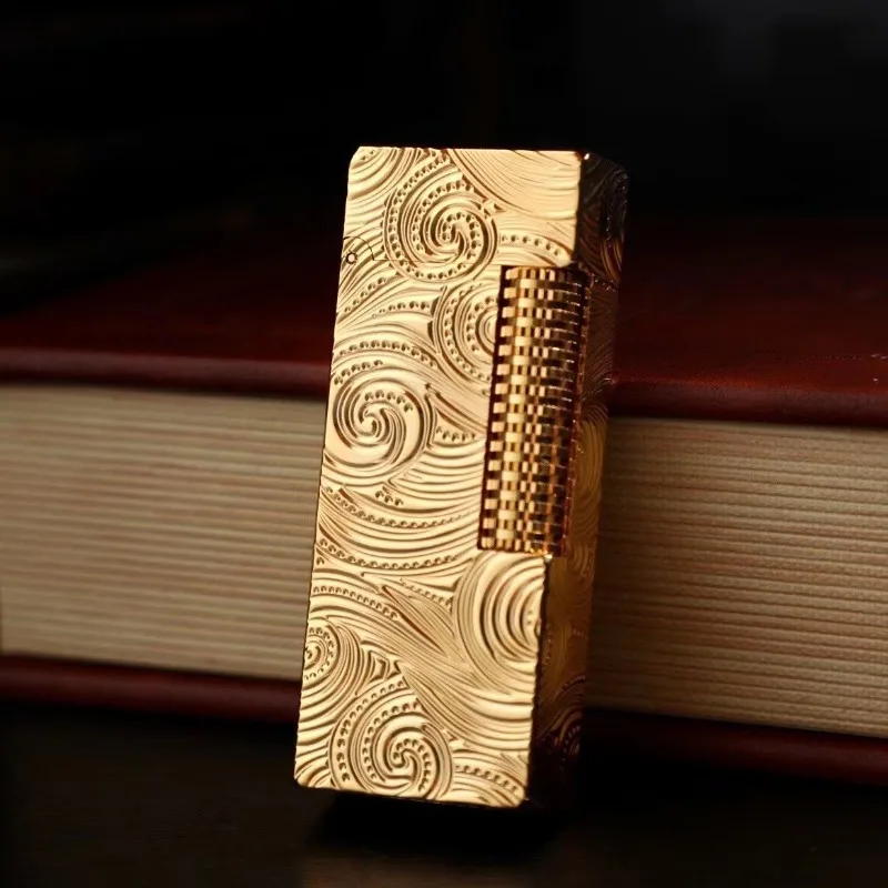 22026 Caloric Kerosiene Personalized Rolled Pattern Striped Side Pulley Narrow Machine Men and Women Kerosiene Lighter Gift