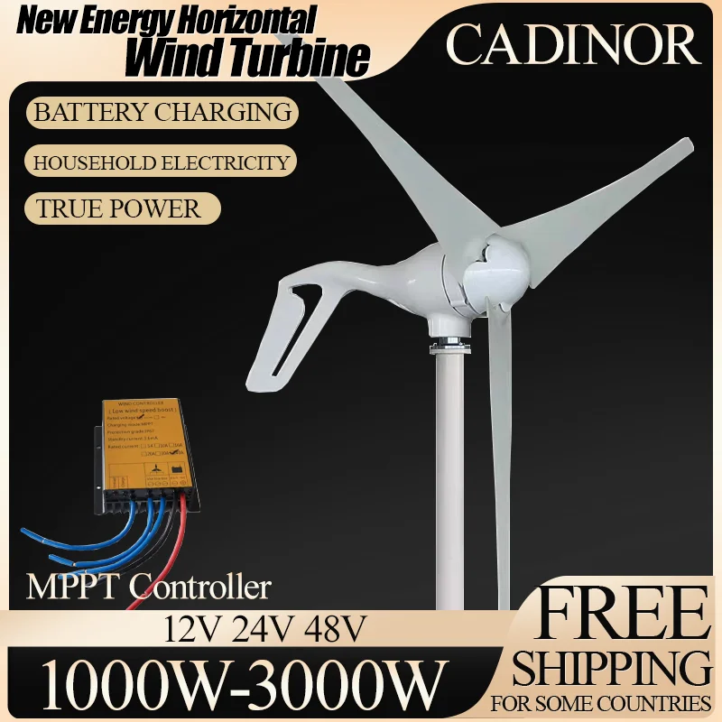 Wind Power Generator 3Phase AC 3000W 12V 24V 48V Small Wind Turbine for Home With MPPT Controller Europe Warehouse 5kw 5 Blades