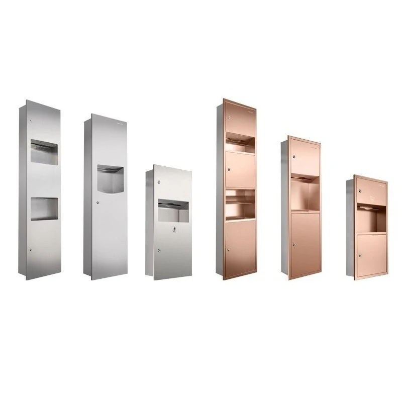 Stainless steel three-in-one hand wipe carton hotel bathroom embedded with trash can pumping carton