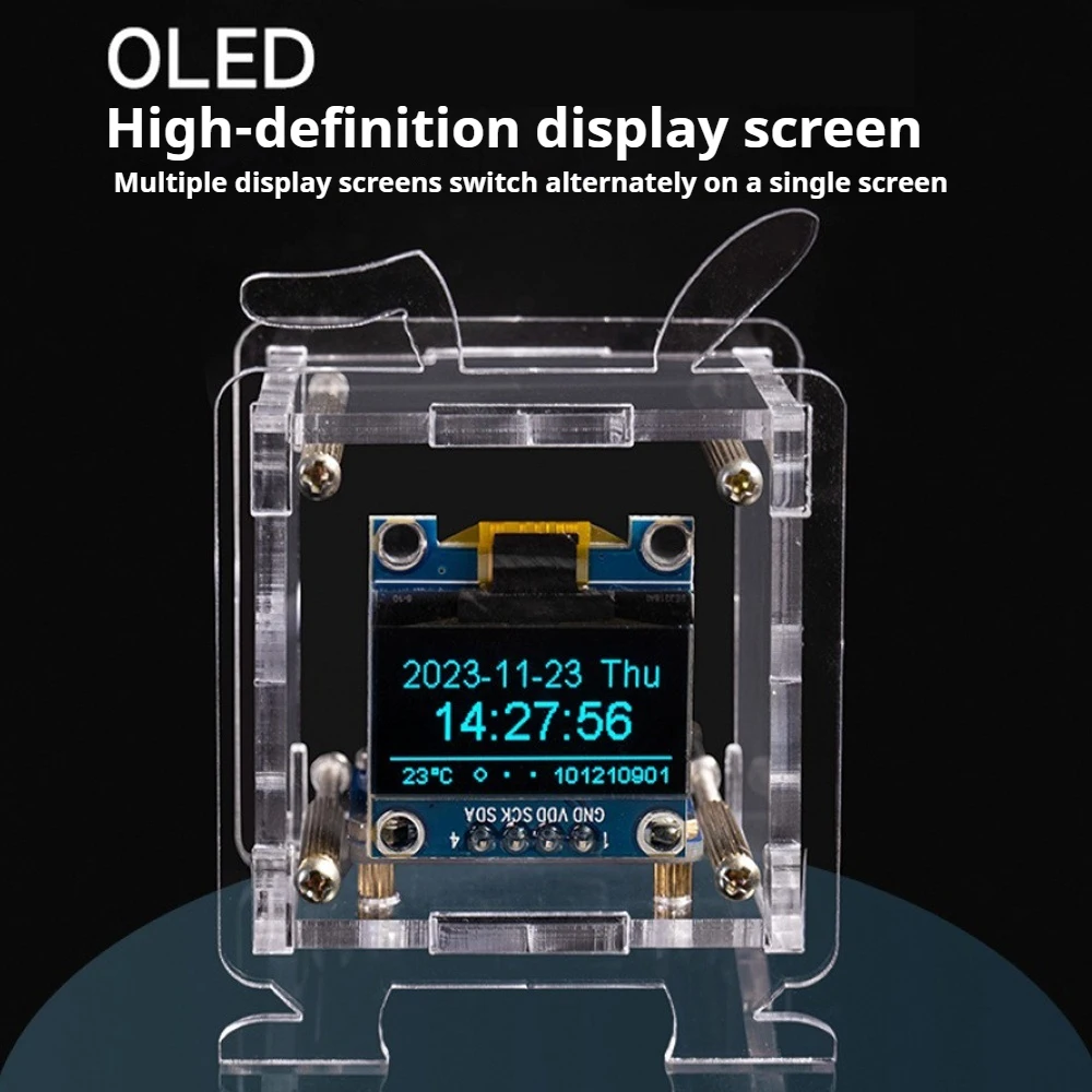 0.96 Inch Oled Display Support 2.4G Wifi Networking with Case Welding Practice Kit ESP8266 Mini Weather Forecast Clock Diy Kit