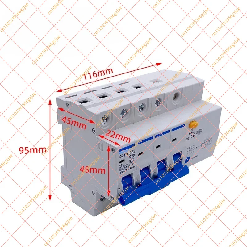 DZ47LE-63 Leakage Protector Mini Circuit Breaker Air Switch 4P Household Small Three-phase 380V 10-63A MCB