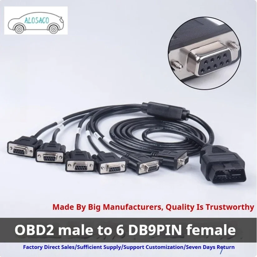 

Automotive OBD Male To 6/7/8 PCS DB9 Female Interface Serial RS232 Diagnostic Tool Gateway Connection Cable Car Diagnostic Link