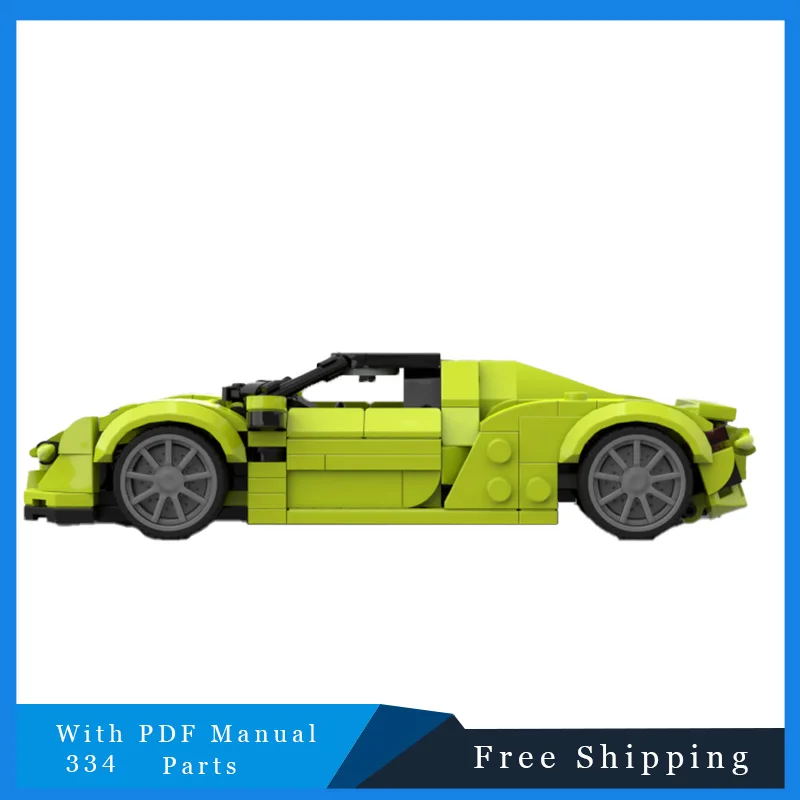 334 قطعة سيارة رياضية سرعة التفاح الأخضر وحدات اللبنات نموذج لتعليم الأطفال لتقوم بها بنفسك تجميع لعبة هدايا عيد الميلاد وأعياد الميلاد #5