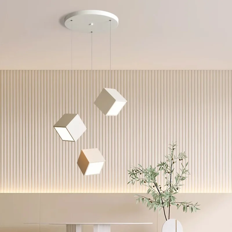 Moderne Led Vierkante Witte Creatieve Hanglamp Eetkamer Tafel Keuken Eetkamer Eetkamer Kamer Minimalistische Hanglamp Verlichting